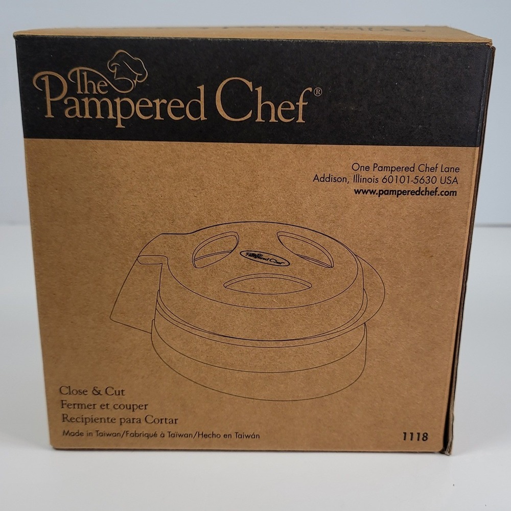 The Pampered Chef Close & Cut Food Slicer Tool 1118 White Kitchen Prep Slicer